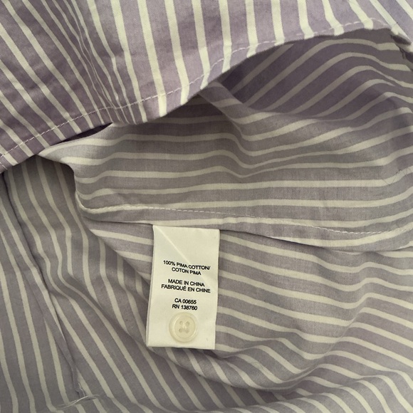 RW&CO. Lavender and White Striped Button-Down Blouse - Picture 6 of 9